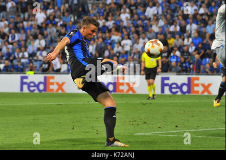 Reggio emilia, Italia. 14 settembre, 2017. hans hateboer (Atalanta bc) durante la partita UEFA Europa League tra atalanta e everton a mapei stadium. Il risultato finale 3-0 . credito: Fabio petrosino/alamy live news Foto Stock