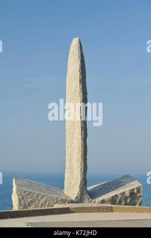 Francia, Calvados, Cricqueville en bessin, monumento alla American rangers Foto Stock