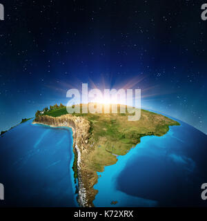 Sud America il rendering 3D Foto Stock