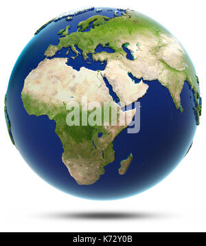 Modello di massa - Africa e eurasia rendering 3D Foto Stock