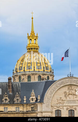 La cupola del Hotel des Invalides a Parigi, Francia Foto Stock