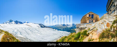 Refuge Albert Premier e le tour ghiacciaio, Chamonix Mont Blanc, Francia Foto Stock