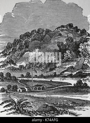 Stati Uniti d'America. Il vecchio west. il gold rush. Sutter's Mill, coloma,1848, scoprì la California è oro. Foto Stock