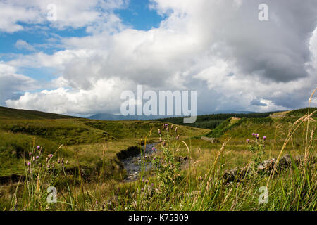 Galloway Forest park con drammatica del cielo Foto Stock