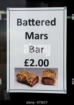 Segno pubblicità martoriata Mars Bar, England Regno Unito Foto Stock