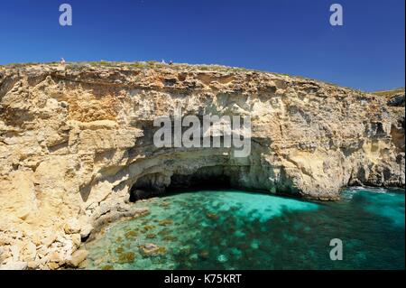 Malta e Comino Isola, Comino, Cristal Laguna Foto Stock