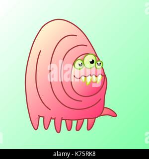 Cartoon carino monster centipede sorrisi e va. illustrazione vettoriale. funny emoticon raffreddare carattere. Illustrazione Vettoriale