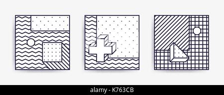 Grande raccolta con modificabile sfondi trendy per l'animazione, pubblicità, banner commerciale, flayer, vendita, telaio. semplice poster, patch, badge Illustrazione Vettoriale