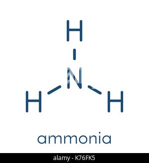 Ammoniaca (NH3). molecola di formula scheletrico. Illustrazione Vettoriale