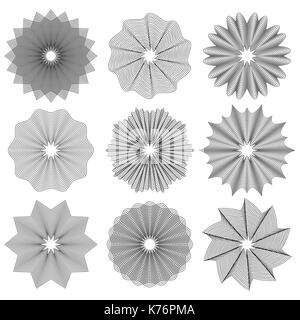 Set di cerchio addobbi geometrici Illustrazione Vettoriale