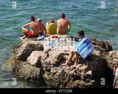 Crikvenica-selce riviera,spiaggia in estate,costa adriatica,croazia,l'Europa,43 Foto Stock