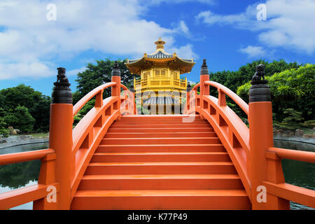 Padiglione di assoluta perfezione nel Giardino Nan Lian, chi lin monastero, Hong Kong, Cina Foto Stock