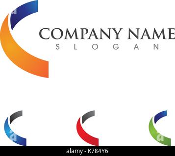 C Lettera modello Logo icona vettore design Illustrazione Vettoriale