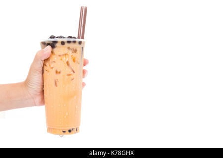 Boba / Bubble tea isolati su sfondo bianco Foto Stock