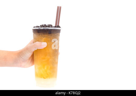 Boba / Bubble tea isolati su sfondo bianco Foto Stock