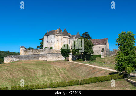 Chateau de Fénelon nella regione della Dordogna, nel sud-ovest della Francia. Foto Stock