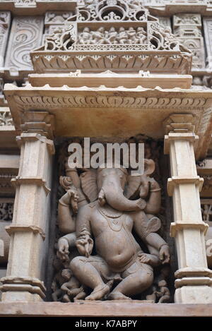 Tempio di Lakshmana, gruppo Occidentale di templi, Khajuraho, Madhya Pradesh, India Foto Stock