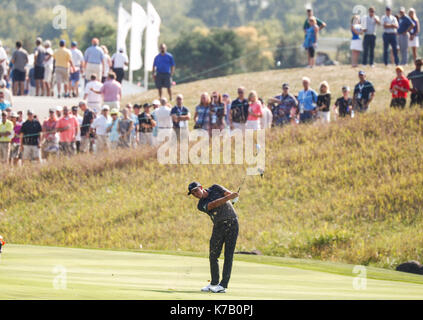 Chicago, Stati Uniti d'America. Xvi Sep, 2017. ricky fowler compete durante la Bmw campionati a conway farms campo di golf in Lake Forest of Illinois, Stati Uniti, a settembre, 15, 2017. Credito: joel lerner/xinhua/alamy live news Foto Stock