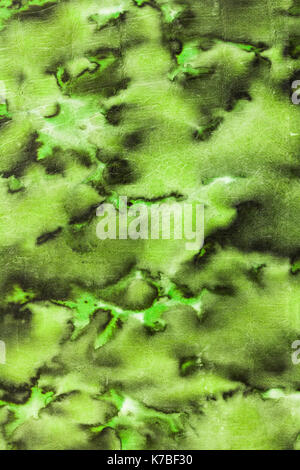Il chiaro e lo scuro tinto di verde astratto modello torbida da un vecchio libro in brossura retrò come grunge immagine di sfondo Foto Stock