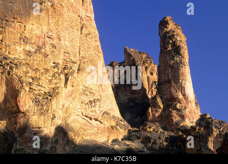 Riolite affioramento, Leslie Gulch Area di fondamentale interesse ambientale, Oregon Foto Stock