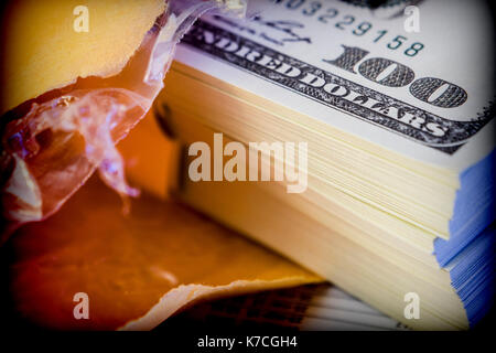 Diverse le fatture del dollaro, immagine concettuale, concetto di ricchezza Foto Stock