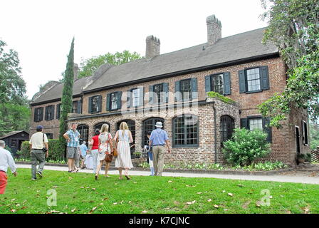 La casa museo di Middleton Place, una piantagione nella contea di Dorchester, direttamente attraverso il Fiume Ashley dal North Charleston, Carolina del Sud Foto Stock