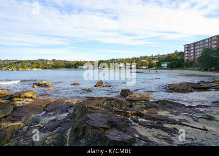 Vista della spiaggia di Balmoral in Mosman, Sydney, Nuovo Galles del Sud, Australia. Foto Stock