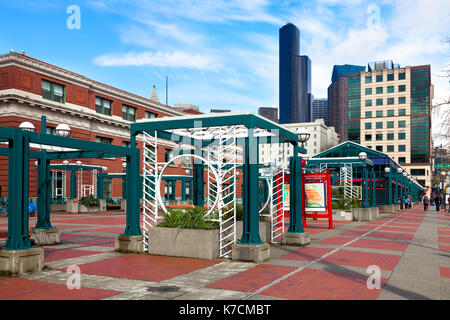 Pubblica di Seattle la stazione di transito a Chinatown quartiere internazionale Foto Stock