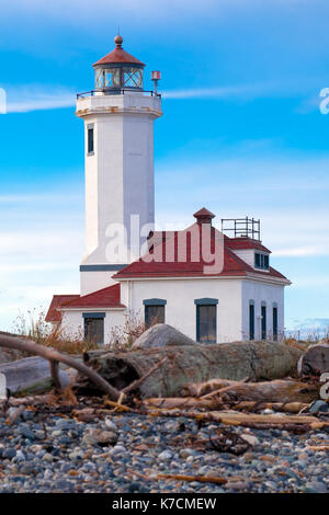 Storico Faro di Port Townsend, Washington Foto Stock