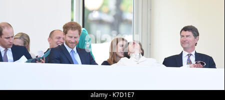 La Foto Deve Essere Accreditata ©Alpha Press 079965 12/06/2016 Prince William Duke Of Cambridge Prince Harry Zara Phillips Mike Tindall Princess Beatrice Princess Anne Tim Laurence The Patrons Lunch 2016 Durante Le Celebrazioni Per Il Queens 90th Birthday The Mall London Foto Stock