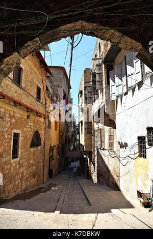 Le stradine del centro storico di tripoli zona souk, Libano Foto Stock