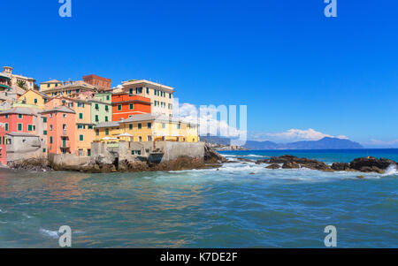 Il vecchio villaggio di pescatori, Boccadasse, Genova, liguria, Italy Foto Stock