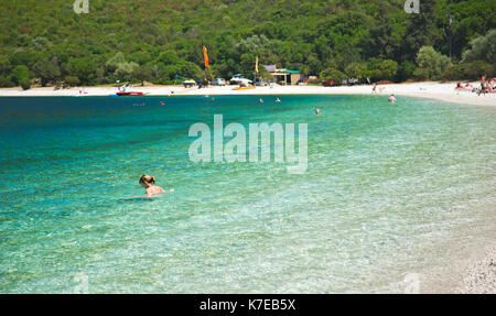 Andisamos beach l'isola di Cefalonia in Grecia,l'Europa. Foto Stock