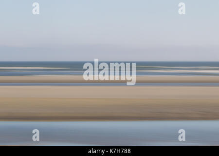 Abstract colpo di spiaggia e mare sull'isola del mare del Nord juist, Frisia orientale, Germania, Europa. Foto Stock