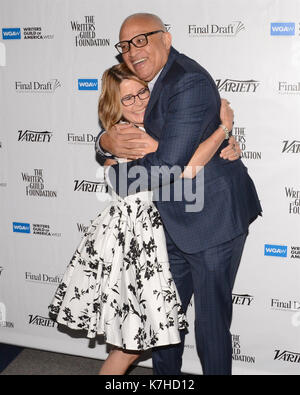 Jo Miller Larry Wilmore partecipa al Sublime Primetime 2017 Panel Discussion scrittori nominati Emmy Writers Guild Theatre Settembre 15,2016 Beverly Hills, California. Foto Stock