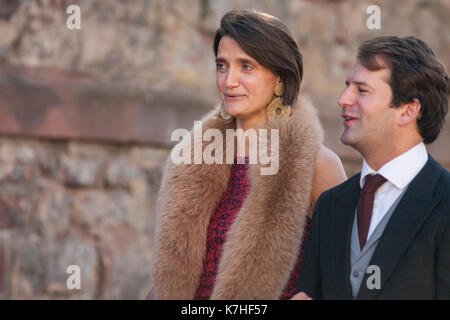 Amorbach, Deutschland. Xvi Sep, 2017. nozze religiose del principe ereditario Ferdinando di leiningen e princess Viktoria Luise von Preussen in amorbach (Baviera), Germania. il 16 settembre 2017. foto: erhardt szakacs /picture alliance.Caption locale *** 01647770 |/dpa/alamy live news Foto Stock
