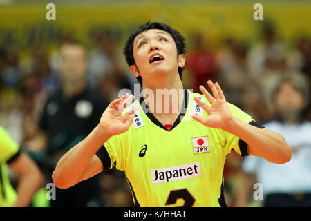 Osaka, Giappone. Xv Sep, 2017. naonobu fujii (jpn) pallavolo : fivb world grand Champions Cup 2017 uomini match tra Giappone 1-3 Italia a Osaka centrale comunale palestra di Osaka in Giappone . credito: naoki nishimura aflo/sport/alamy live news Foto Stock