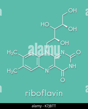 Vitamina B2 (riboflavina). molecola di formula scheletrico. Foto Stock