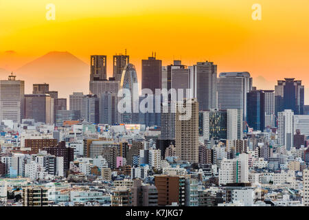 Tokyo, Giappone cityscape con fuji. Foto Stock