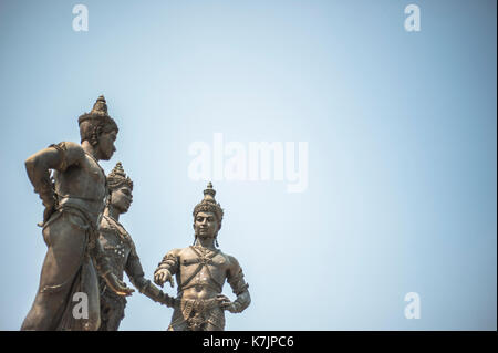 Il monumento dei tre Re, Chiang mai, Thailandia, Sud-est asiatico Foto Stock
