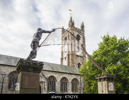 Il Minster chiesa di St Andrew in Plymouth è la più grande chiesa parrocchiale nella contea del Devon, Inghilterra, Regno Unito. Foto Stock