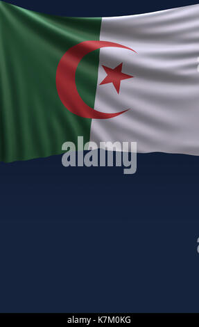 Bandiera algeria guarnizione, bandiera algerina (3d rendering) Foto Stock