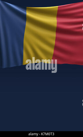 Bandiera della Romania guarnizione, bandiera rumena (3d rendering) Foto Stock