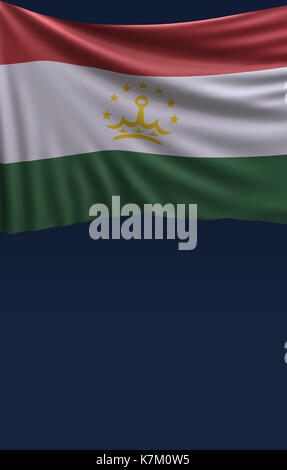 Bandiera tajikistani colori, Tagikistan bandiera (3d rendering) Foto Stock