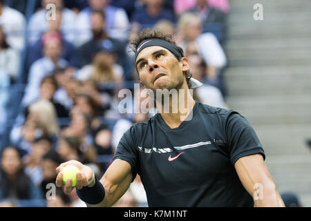 Rafael Nadal (esp) vincitore di uomini singoli finale al 2017 US Open Tennis championships Foto Stock