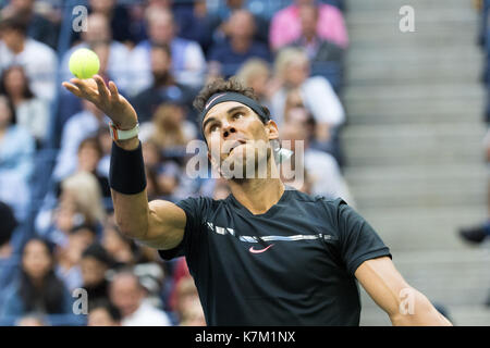 Rafael Nadal (esp) vincitore di uomini singoli finale al 2017 US Open Tennis championships Foto Stock