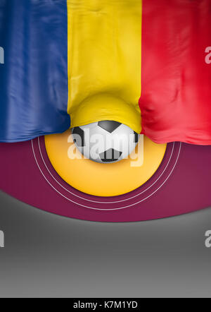 Bandiera della Romania guarnizione, bandiera rumena (3d rendering) Foto Stock