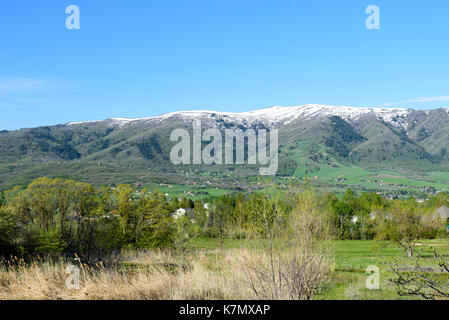 Montagne Wasatch dal lato est Foto Stock