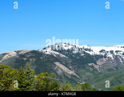 Montagne Wasatch dal lato est Foto Stock