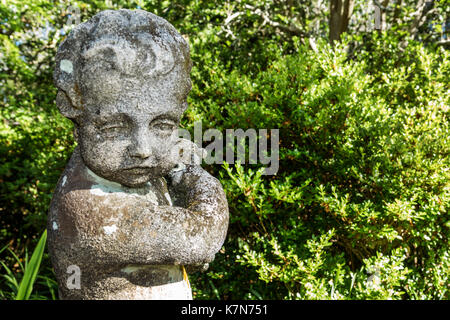 Charleston South Carolina, centro storico, Nathaniel Russell House Museum, casa storica, esterno, giardino, scultura ornamentale, viaggi in viaggio per i visitatori Foto Stock